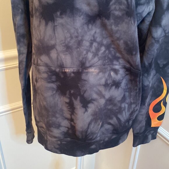 Hot Topic Tie Dye Black Flame Hoodie size Medium - Picture 8 of 8